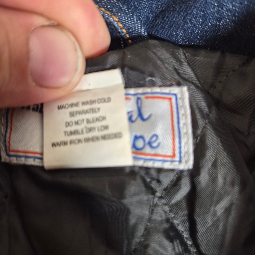 Haband Casual Joe Chore Coat Mens XL Blue Denim Quilted Lined Jacket - Picture 4 of 9